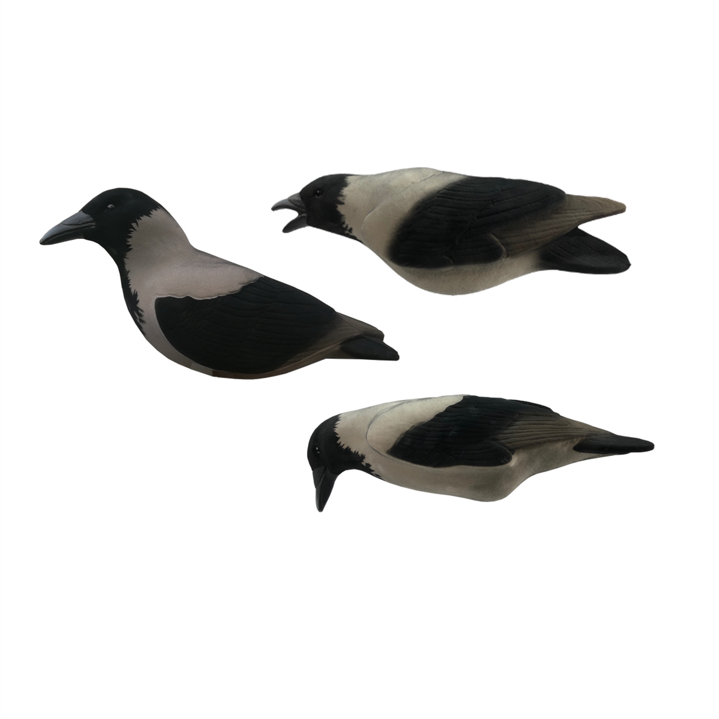 FA-194004 FULLY FLOCKED LAST PASS HOODED CROW DECOYS - 3 PACK