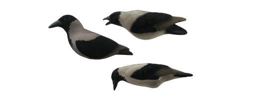 FA-194004 FULLY FLOCKED LAST PASS HOODED CROW DECOYS - 3 PACK